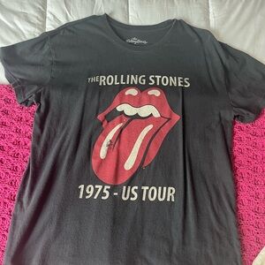 Rolling Stones 1975 US Tour Black T-Shirt